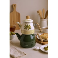 Bambum Unique - Bambu Kulplu Emaye Çaydanlık Takımı Herb Bambum Unique - Bambu Kulplu Emaye Çaydanlık Takımı Herb