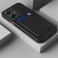 Fibaks Realme C55 Uyumlu Kılıf Kamera Korumalı Arkası Kartlıklı Cüzdanlı Kırmızı Tuşlu Siyah Silikon Kapak Fibaks Realme C55 Uyumlu Kılıf Kamera Korumalı Arkası Kartlıklı Cüzdanlı Kırmızı Tuşlu Siyah Silikon Kapak