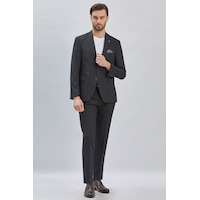 İmza Siyah Mono Yaka 8 Drop Slim Fit Tam Astar Esnek Takım Elbise 1001255006 İmza Siyah Mono Yaka 8 Drop Slim Fit Tam Astar Esnek Takım Elbise 1001255006