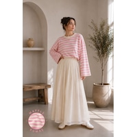 Herkesemoda Çizgili Waffle Kumaş Kadın Body Pembe Herkesemoda Çizgili Waffle Kumaş Kadın Body Pembe