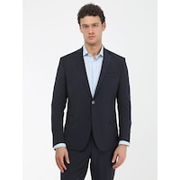 Kip Regular Fit Çizgili Lacivert Erkek Takım Elbise Tkm 2834 001