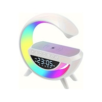 Teltree Bluetooth Hoparlörlü 15w Kablosuz Şarjlı Led Masa Lambası - Renkli Ortam Işığı Ve Alarmlı Saat Beyaz Teltree Bluetooth Hoparlörlü 15w Kablosuz Şarjlı Led Masa Lambası - Renkli Ortam Işığı Ve Alarmlı Saat Beyaz
