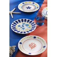 Kütahya Porselen Bone Costa Mare 6 Parça 21 Cm Servis Tabağı Beyaz Ve Altın Kütahya Porselen Bone Costa Mare 6 Parça 21 Cm Servis Tabağı Beyaz Ve Altın