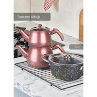 Jet's Home Nihale Paslanmaz Tencere Çaydanlık Altlığı Isıya Dayanıklı Siyah 47x24 Cm Siyah
