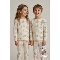Zuzunga Boyanabilir Doğum Günü Temalı Çocuk Pijama Takımı Yıkanabilir 6-lı Kalem Hediyeli Ekru Zuzunga Boyanabilir Doğum Günü Temalı Çocuk Pijama Takımı Yıkanabilir 6-lı Kalem Hediyeli Ekru