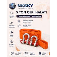 Nksky Ce Belgeli 5 Ton Araç Çekme Halatı 3 Metre 5 Cm Genişlik Omega Kilitli Oto Çeki Halatı Turuncu Nksky Ce Belgeli 5 Ton Araç Çekme Halatı 3 Metre 5 Cm Genişlik Omega Kilitli Oto Çeki Halatı Turuncu