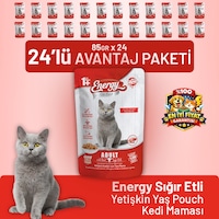 Sığır Etli Yetişkin Yaş Kedi Maması 85 G - 24 Adet Sığır Etli Yetişkin Yaş Kedi Maması 85 G - 24 Adet