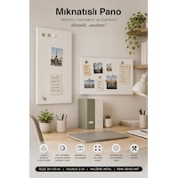 Yiğit Metal Mıknatıslı Pano Beyaz Ofis/çalışma Odası İçin Mıknatıs Hediyeli Metal Magnet Hatıra Panosu 50 x 30 CM