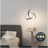 Modern Siyah Kıvrımlı Twisted Sarkıt Led Avize - Kumandalı & 3 Renk Işık 46cm Modern Siyah Kıvrımlı Twisted Sarkıt Led Avize - Kumandalı & 3 Renk Işık 46cm