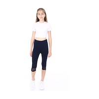 Toontoy Kids Toontoy Kız Çocuk Paça Dantel Detaylı Kapri Lacivert Toontoy Kids Toontoy Kız Çocuk Paça Dantel Detaylı Kapri Lacivert