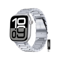 Apple Uyumlu Watch Seri 10 / 11 46mm Uyumlu Paslanmaz Çelik Akıllı Saat Kordonu - Ayarlanabilir Metal Toka Apple Uyumlu Watch Seri 10 / 11 46mm Uyumlu Paslanmaz Çelik Akıllı Saat Kordonu - Ayarlanabilir Metal Toka
