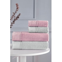 Özdilek Ditsy Best Set Hamam Takımı - Pembe - Gri Pembe Özdilek Ditsy Best Set Hamam Takımı - Pembe - Gri Pembe