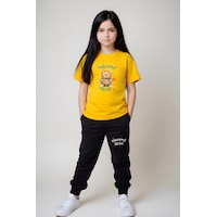 Fyk Kids Kız Çocuk Baskılı Happy Bear Bel Detayı Lastikli Alt-üst Pijama Takımı Sarı Fyk Kids Kız Çocuk Baskılı Happy Bear Bel Detayı Lastikli Alt-üst Pijama Takımı Sarı