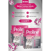 Proline Aktif Karbon Granüllü Bebek Pudra Kokulu Bentonit Kedi Kumu 2x10 Lt Proline Aktif Karbon Granüllü Bebek Pudra Kokulu Bentonit Kedi Kumu 2x10 Lt