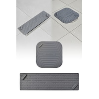 2'li Set Gri Uzun Ve Gri Kare Silikon Gider Kapağı Koku Önleyici Banyo Mutfak Gider Tıkacı