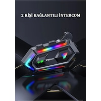 2 Intercom Bağlantılı Rgb Işıklı Bluetooth Motosiklet Kask Kulaklık Bt5.3 Stereo Su Geçirmez 2 Intercom Bağlantılı Rgb Işıklı Bluetooth Motosiklet Kask Kulaklık Bt5.3 Stereo Su Geçirmez