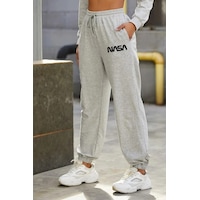 Blackjack Giyim Nasa Baskılı 2 İplik Eşofman Altı Unisex Gri Blackjack Giyim Nasa Baskılı 2 İplik Eşofman Altı Unisex Gri