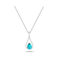 Brezza Lusso Jewelry Pırlanta Model Aquamarin Taşlı Damla Kadın Gümüş Kolye 45 CM Brezza Lusso Jewelry Pırlanta Model Aquamarin Taşlı Damla Kadın Gümüş Kolye 45 CM