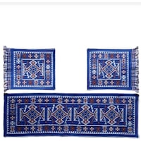 1.Sınıf Uşak Kilimi Oto Koltuk Üzeri Serme Kilim Seti Mavi Renk 1.Sınıf Uşak Kilimi Oto Koltuk Üzeri Serme Kilim Seti Mavi Renk
