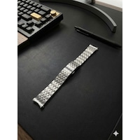 20mm Çapında Ucu Kavisli Gümüş Renk Çelik Saat Kordonu 20mm Çapında Ucu Kavisli Gümüş Renk Çelik Saat Kordonu