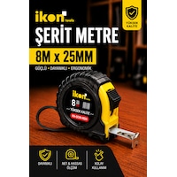 İkon Tools Şerit Metre 8m X 25mm Profesyonel Ölçü Metresi Dayanıklı Gövde Kilitli Mekanizma Hassas Ölçüm 8 M İkon Tools Şerit Metre 8m X 25mm Profesyonel Ölçü Metresi Dayanıklı Gövde Kilitli Mekanizma Hassas Ölçüm 8 M