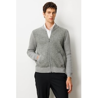 Jack & Jones Erkek Hakim Yaka Önü Keçe Triko Mont Desen Füme Jack & Jones Erkek Hakim Yaka Önü Keçe Triko Mont Desen Füme
