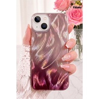Fibaks iPhone 13/14/15 Uyumlu Kılıf Tüy Ebru Desenli Darbe Emici Rose Renkli Silikon Koruyucu Kapak Fibaks iPhone 13/14/15 Uyumlu Kılıf Tüy Ebru Desenli Darbe Emici Rose Renkli Silikon Koruyucu Kapak