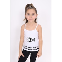 Toontoy Kids Toontoy Kız Çocuk Pul İşlemeli Balık Nakış Askılı Atlet Beyaz Toontoy Kids Toontoy Kız Çocuk Pul İşlemeli Balık Nakış Askılı Atlet Beyaz