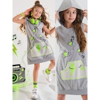 Denokids We Rock Gri Melanj Kapüşonlu Cepli Kolsuz Kız Çocuk Elbise Denokids We Rock Gri Melanj Kapüşonlu Cepli Kolsuz Kız Çocuk Elbise