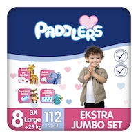 Bebek Bezi 8 Numara (25+Kg) XXX-Large 112 Adet Ekstra Jumbo Set - Yüksek Emicilik Bebek Bezi 8 Numara (25+Kg) XXX-Large 112 Adet Ekstra Jumbo Set - Yüksek Emicilik