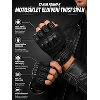 Motokit Twist Siyah / Yarım Parmak - Kaymaz Avuç İçi Özellikli Erkek Motosiklet Eldiveni Motokit Twist Siyah / Yarım Parmak - Kaymaz Avuç İçi Özellikli Erkek Motosiklet Eldiveni