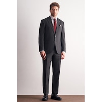 İmza Antrasit Mono Yaka Kendinden Çizgili Desen Esnek 4 Drop Comfort Fit Classic Takım Elbise 1001255159 Antrasit İmza Antrasit Mono Yaka Kendinden Çizgili Desen Esnek 4 Drop Comfort Fit Classic Takım Elbise 1001255159 Antrasit