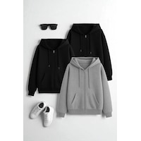 Uyguntarz Unisex Siyah & Siyah & Grifermuar Kapüşonlu Sweatshirt 3 Lü Fırsat Paketi Çok Renkli Uyguntarz Unisex Siyah & Siyah & Grifermuar Kapüşonlu Sweatshirt 3 Lü Fırsat Paketi Çok Renkli