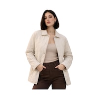 Kadın Desenli Çıtçıtlı Çift Cepli Oversize Kapitone Ceket-391 Taş Kadın Desenli Çıtçıtlı Çift Cepli Oversize Kapitone Ceket-391 Taş