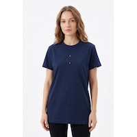 Missemramiss Pamuklu Nakışlı Tshirt Tunik 5360 Lacivert Missemramiss Pamuklu Nakışlı Tshirt Tunik 5360 Lacivert