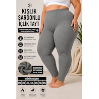 Medament Büyük Beden Gri Şardonlu Kışlık İçlik Tayt - 2xl-8xl Medament Büyük Beden Gri Şardonlu Kışlık İçlik Tayt - 2xl-8xl
