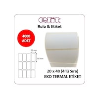 Elit Barkod Etiketi 20x40 4 Lü Termal 4000 Adet Diğer Elit Barkod Etiketi 20x40 4 Lü Termal 4000 Adet Diğer