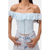 it's basic Kadın Bebe Mavisi Balenli Bağcıklı Özel Tasarım Straplez Büstiyer Mavi it's basic Kadın Bebe Mavisi Balenli Bağcıklı Özel Tasarım Straplez Büstiyer Mavi