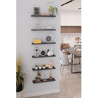 6'lı Duvar Rafı 50 Cm Kitaplık Salon Duvar Rafı Kitaplık Düzenleyici Raf Antrasit 6'lı Duvar Rafı 50 Cm Kitaplık Salon Duvar Rafı Kitaplık Düzenleyici Raf Antrasit