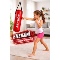 Boxing 53x20cm Kayışlı Kırmızı Çocuk Boks Kum Torbası Kırmızı Boxing 53x20cm Kayışlı Kırmızı Çocuk Boks Kum Torbası Kırmızı