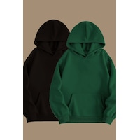 Blackjack Giyim Unisex Gri Siyah 2'li Kapüşonlu Oversize Sweatshirt Hoodie Siyah-yesil Blackjack Giyim Unisex Gri Siyah 2'li Kapüşonlu Oversize Sweatshirt Hoodie Siyah-yesil
