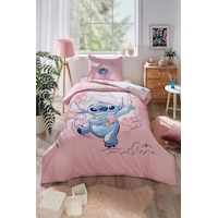 Lisanslı Fitted Çarşaflı Tek Kişilik Çocuk Nevresim Takımı-stitch Aloha Pembe Lisanslı Fitted Çarşaflı Tek Kişilik Çocuk Nevresim Takımı-stitch Aloha Pembe