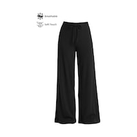Cottonhill Siyah Viskon Basic Yüksek Bel Bol Paça Bağcıklı Kadın Pantolon Cottonhill Siyah Viskon Basic Yüksek Bel Bol Paça Bağcıklı Kadın Pantolon