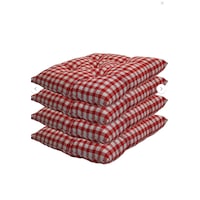Rual 4 Lü Sandalye Minderi Bağcıklı, Çökme Yapmaz Sünger Dolgulu, Yıkanabilir 40x40 Cm Kırmızı - Beyaz Rual 4 Lü Sandalye Minderi Bağcıklı, Çökme Yapmaz Sünger Dolgulu, Yıkanabilir 40x40 Cm Kırmızı - Beyaz