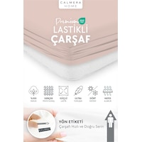 Calmera | %100 Pamuk Penye Lastikli Çarşaf | Çift Kişilik - Battal - King | Pudra Calmera | %100 Pamuk Penye Lastikli Çarşaf | Çift Kişilik - Battal - King | Pudra