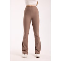 Hdm Kadın Yüksek Bel Toparlayıcı Fitilli Cappuccino İspanyol Paça Tayt - H5948-47 Kahverengi Hdm Kadın Yüksek Bel Toparlayıcı Fitilli Cappuccino İspanyol Paça Tayt - H5948-47 Kahverengi