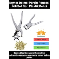 Premium 6 Farklı Başlık Uçlu Pratik Delgeç Kemer Delme Perçin Pensesi İkili Set Deri Plastik Delici Premium 6 Farklı Başlık Uçlu Pratik Delgeç Kemer Delme Perçin Pensesi İkili Set Deri Plastik Delici