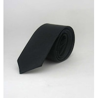 Siyah Çocuk Boy Düz Renk Saten Kravat - Ck-02 Siyah Çocuk Boy Düz Renk Saten Kravat - Ck-02
