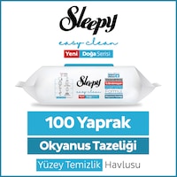 Sleepy Ocean Yüzey Temizlik Havlusu Mendili Okyanus Tazeliği 100 Yaprak Sleepy Ocean Yüzey Temizlik Havlusu Mendili Okyanus Tazeliği 100 Yaprak