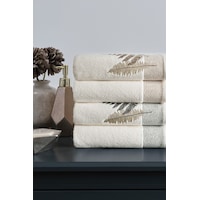 Özdilek Cotton Bliss Renkli 4lü Kutulu Havlu Bej